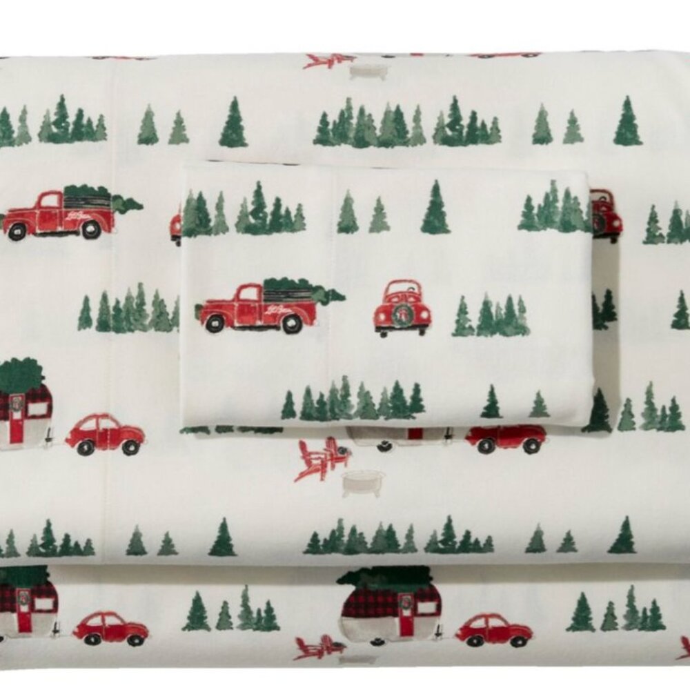 L.L. Bean Holiday Flannel Bedding  Twin NEW